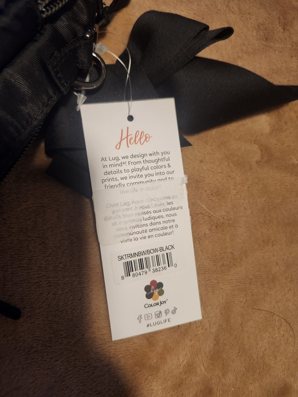 Lug Stowaway Mini Crossbody — Black/Bow Print, NWT - Picture 4 of 10